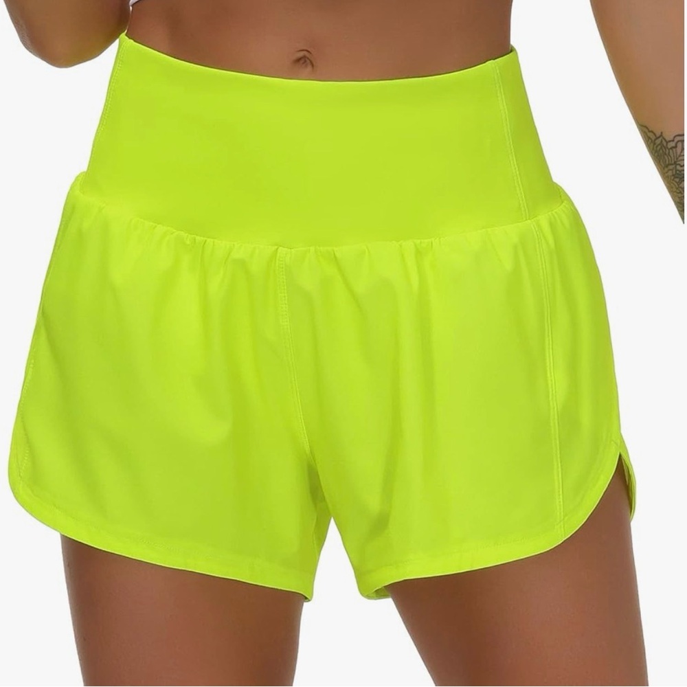 Vibrant Lime Women's Athletic Shorts
